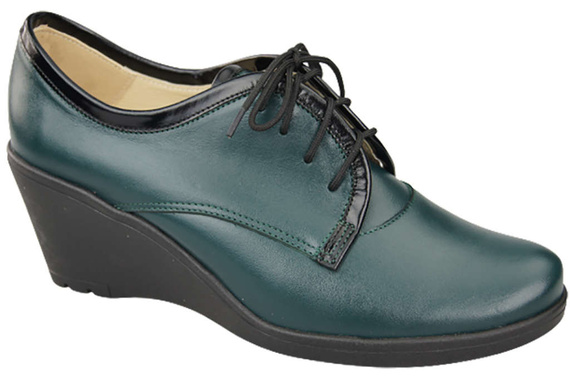 Schuhe Damen-Brogues mit Keilabsatz Naturleder 181 ElitaBut