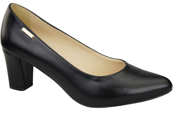 Classic Smooth Pumps Shoes Women's Black Natural Leather 213 ElitaBut