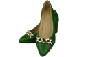 Classic Women's  Pumps Shoes made of Natural Leather with a Gold Decorative Chain 200 ElitaBut