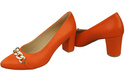 Classic Women's Pumps Shoes made of Natural Leather with a Gold Decorative Chain 200 ElitaBut