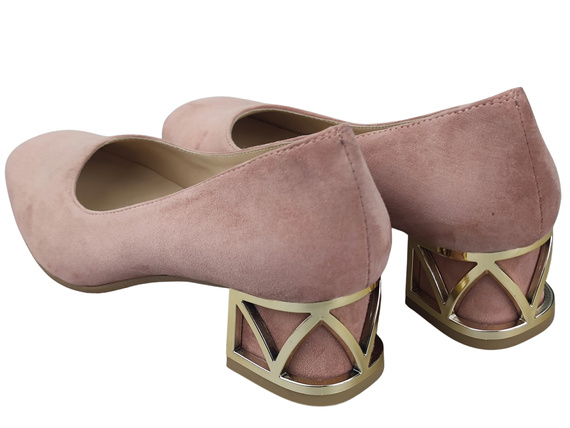 Comfortable Women's Shoes Pumps with Decorative Heel Natural Suede Leather 219 From ElitaBut