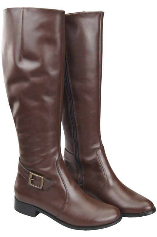 Women’s leather boots, lined officer boots, flat 225 ElitaBut