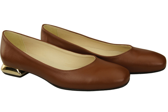 Flat Women's Shoes Pumps Decorative Heel Natural Leather 209 ElitaBut