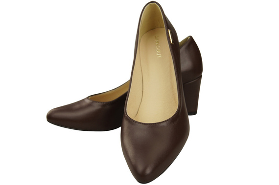 Classic Smooth Pumps Shoes Women's Black Natural Leather 213 ElitaBut