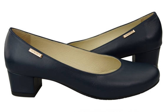 Obuwie Damskie Czółenka Skóra naturalna 116 Granatowe ElitaBut