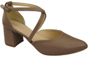 Elegant Leather Sandals with Open Sides on a Stable Heel 218 ElitaBut