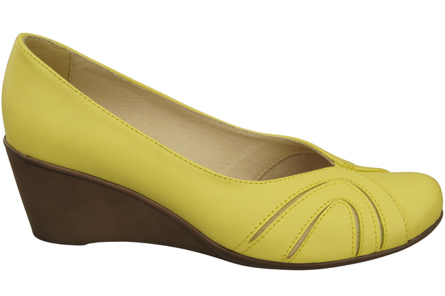 Women's Black Natural Leather Wedge Pumps 828 ElitaBut