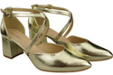 Elegant Leather Sandals with Open Sides on a Stable Heel 218 ElitaBut
