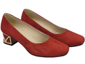 Comfortable Women's Shoes Pumps with Decorative Heel Natural Suede Leather 219 From ElitaBut