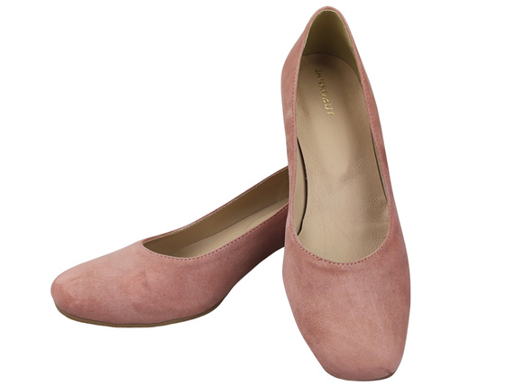 Comfortable Women's Shoes Pumps with Decorative Heel Natural Suede Leather 219 From ElitaBut