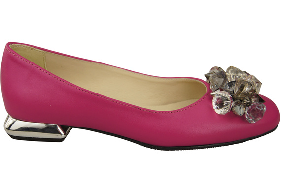 Women's Pumps with Crystals Flat Natural Leather 216 ElitaBut