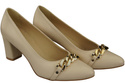 Classic Women's  Pumps Shoes made of Natural Leather with a Gold Decorative Chain 200 ElitaBut