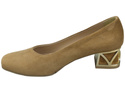 Comfortable Women's Shoes Pumps with Decorative Heel Natural Suede Leather 219 From ElitaBut