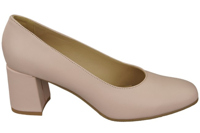 Obuwie Damskie Czółenka Skóra naturalna 171 Róż Pudrowy ElitaBut