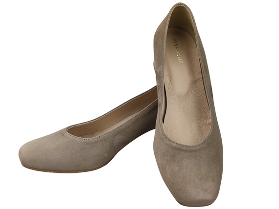Comfortable Women's Shoes Pumps with Decorative Heel Natural Suede Leather 219 From ElitaBut