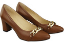 Classic Women's Pumps Shoes made of Natural Leather with a Gold Decorative Chain 200 ElitaBut