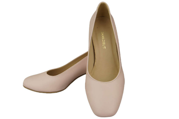 Obuwie Damskie Czółenka Skóra naturalna 171 Róż Pudrowy ElitaBut