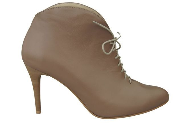 Obuwie Botki Damskie Cappuccin Ciemne Wiosna / Jesień skóra naturalna 955 ElitaBut