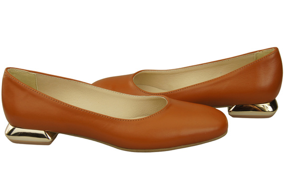 Flat Women's Shoes Pumps Decorative Heel Natural Leather 209 ElitaBut