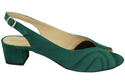 Obuwie Damskie Sandały  skóra naturalna zamszowa Malachitowe 991 ElitaBut