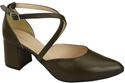 Elegant Leather Sandals with Open Sides on a Stable Heel 218 ElitaBut