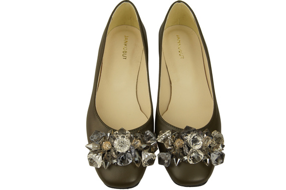 Women's Pumps with Crystals Flat Natural Leather 216 ElitaBut