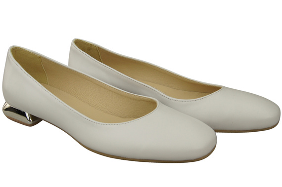 Flat Women's Shoes Pumps Decorative Heel Natural Leather 209 ElitaBut