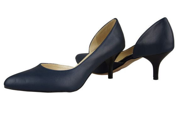 Obuwie Damskie Czółenka skóra naturalna Granatowe 900 ElitaBut