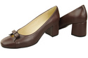 Women's Pumps with a Bow, Natural Leather and Low Heel 203 ElitaBut