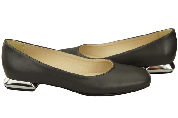 Flat Women's Shoes Pumps Decorative Heel Natural Leather 209 ElitaBut