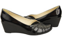 Women's Black Natural Leather Wedge Pumps 828 ElitaBut