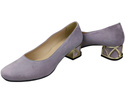 Comfortable Women's Shoes Pumps with Decorative Heel Natural Suede Leather 219 From ElitaBut