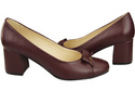 Women's Pumps with a Bow, Natural Leather and Low Heel 203 ElitaBut