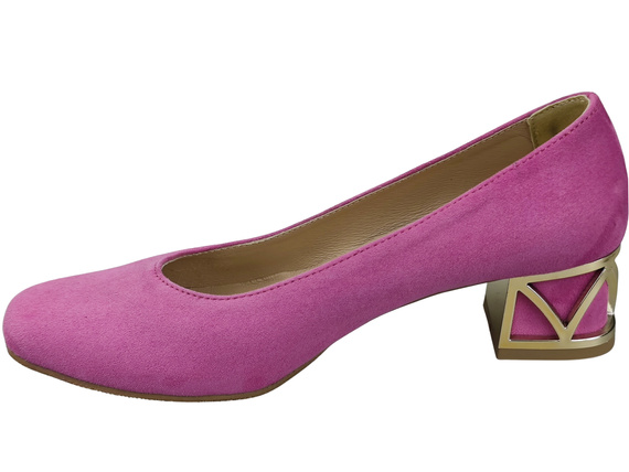 Comfortable Women's Shoes Pumps with Decorative Heel Natural Suede Leather 219 From ElitaBut