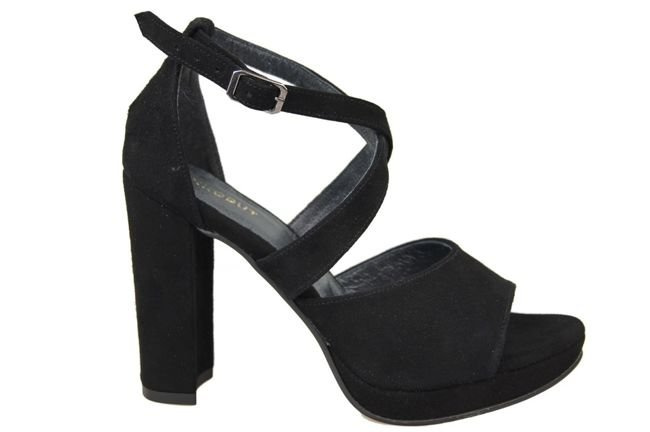 Obuwie Damskie Sandały Czarne skóra naturalna Zamszowa 114 ElitaBut