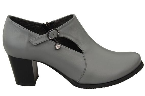 Obuwie Botki Damskie Skóra Naturalna Popiel 109 ElitaBut