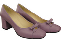 Women's Pumps with a Bow, Natural Leather and Low Heel 203 ElitaBut