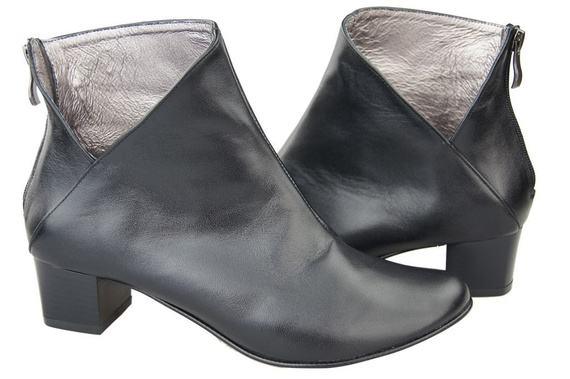 Obuwie Damskie Botki skóra naturalna Czarne 987 ElitaBut