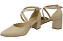 Elegant Leather Sandals with Open Sides on a Stable Heel 218 ElitaBut