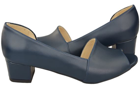 Obuwie Damskie Sandały Granatowe Skóra Naturalna 147 ElitaBut
