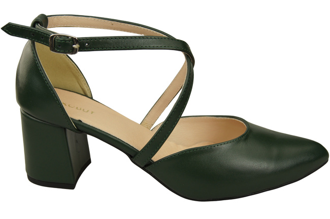 Elegant Leather Sandals with Open Sides on a Stable Heel 218 ElitaBut