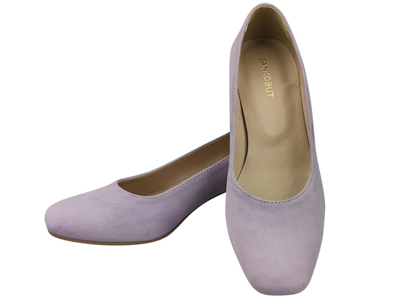 Comfortable Women's Shoes Pumps with Decorative Heel Natural Suede Leather 219 From ElitaBut