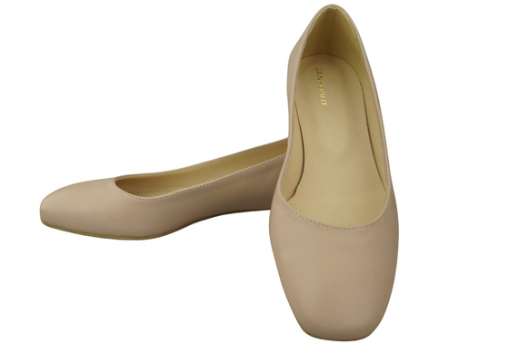 Flat Women's Shoes Pumps Decorative Heel Natural Leather 209 ElitaBut