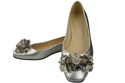 Women's Pumps with Crystals Flat Natural Leather 216 ElitaBut