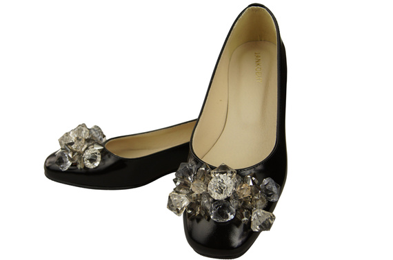 Women's Pumps with Crystals Flat Natural Leather 216 ElitaBut