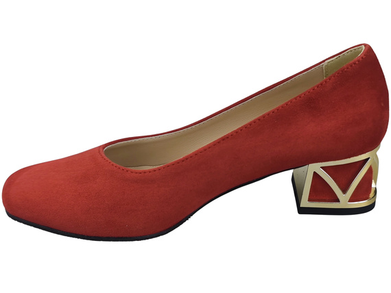 Comfortable Women's Shoes Pumps with Decorative Heel Natural Suede Leather 219 From ElitaBut