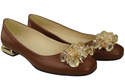 Women's Pumps with Crystals Flat Natural Leather 216 ElitaBut