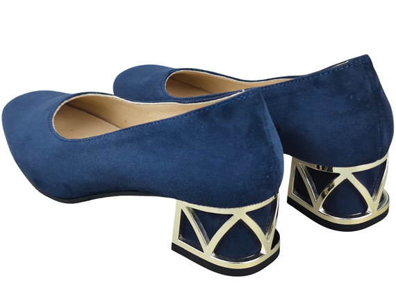 Comfortable Women's Shoes Pumps with Decorative Heel Natural Suede Leather 219 From ElitaBut