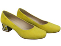 Comfortable Women's Shoes Pumps with Decorative Heel Natural Suede Leather 219 From ElitaBut