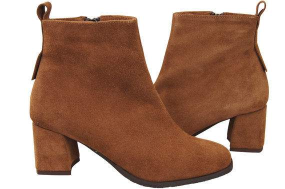 Women’s ankle boots in genuine suede leather, stable block heel, with zipper – 224 ElitaBut